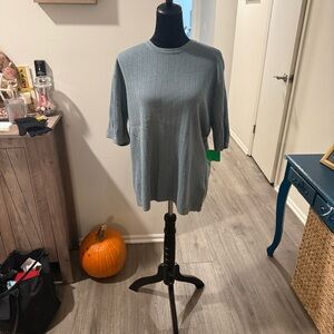Alfani Gray Ribbed Knit Sweater